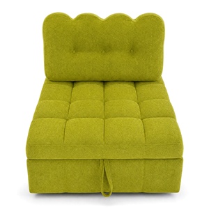 Sillón Cama Convertible Moderno de Tela Verde, Sofá Cama Individual Extraíble, Mueble Multifuncional para Ahorrar Espacio en la Sala de Estar - Product Image 1