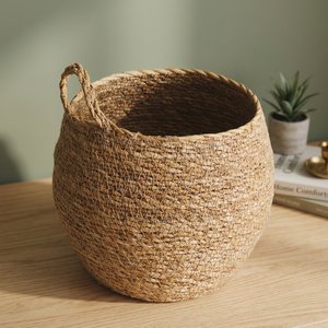Cesta de almacenamiento de algas marinas tejidas a mano, decoraciones navideñas decorativas para el hogar, regalos, organización de zapatos, caja de almacenamiento jiahao - Product Image 1