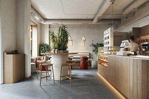 Mostrador Personalizable de Alta Gama para Cafetería, Diseño Integral de Tienda en Acero Inoxidable y Madera para Cafés y Espacios Comerciales en Centros Comerciales - Product Image 5