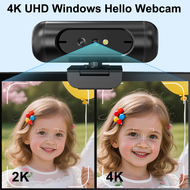 OEM Webcam 4K UHD 3840x2160 USB CMOS Sensor Windows Hello for PC/Laptop/Desktop Streaming Meeting Use
