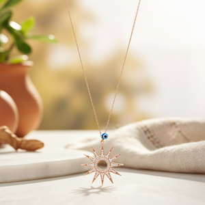 Sun Design Hollow Charm Pendant Wholesale Handmade Turkish 925 Silver Sterling Fashionable and Elegant Jewelry - Product Image 3