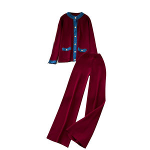 Conjunto Casual de Outono para Mulheres, Blusa com Decote Redondo e Conjunto de Jeans com Cintura Alta, Roupas por Atacado - Product Image 5