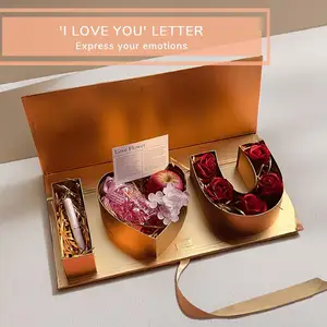 Seni seviyorum mektup şekli boş çiçek kutusu ambalaj doldurulabilir çikolata şeker ambalaj karton kutu sevgililer Day18x7.7x2.7