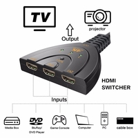 Nuevo Conmutador HDMI Pigtail 4K 3X1 JustLink, Cable Conmutador HDMI, Cable de Alimentación USB, Compatible con 3 Entradas y 1 Salida, Hub HDMI con Conmutación Automática