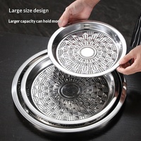 25-55cm Ronde 2-delige bordenset Export Schaal 410 RVS Afrikaans Gepregeerd Fruitprint Decoratieve Schaal en Bordenset