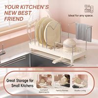 Égouttoir à vaisselle pliable élégant BX pour comptoir, égouttoir en métal, porte-serviettes, supports de rangement - Organisation de la cuisine