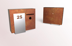 Buzón de jardín al aire libre independiente vintage con capacidad personalizable impermeable Corten acero Fácil instalación - Product Image 2