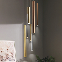 Pendentif Lustre Led Escalier Lustre Hôtel Hall Villa Décoration En Acier Inoxydable Moderne 80 Signe Lumineux 5 Pcs 50000 8.5