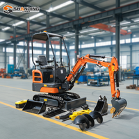 Mini-excavatrice chinoise SHANDING 1 tonne, 1,8 tonne, 2 tonnes, excavatrice compacte, petite pelle, CE EPA Euro 5, prix de gros avec godet