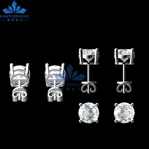 Boucles d'oreilles en or massif 14k 18k avec diamants de laboratoire certifiés IGI HPHT CVD, 4 griffes, clous de laboratoire, 1 2 3 carats - Product Image 4