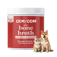 OEM/ODM Poudre de bouillon d'os pour animaux de compagnie à haute teneur en protéines + collagène amélioré avec mélange de champignons pour la flexibilité des articulations et le confort digestif