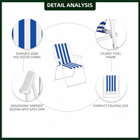 Chaise pliante d'extérieur économique à siège bas, chaise de plage portable au nouveau design en tissu Oxford 600D pour le camping