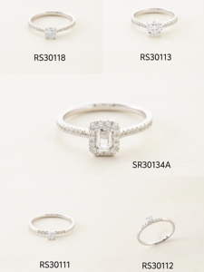 Meistverkaufter 18K Weißgold Verlobungsring mit Natürlichem Diamant, Zierlicher Versprechensring für Damen - Product Image 1