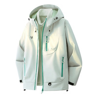 Veste de randonnée imperméable 3 en 1 à capuche camouflage unisexe avec logo personnalisé