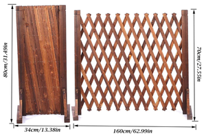 รั้วไม้สำหรับสวนกลางแจ้งไม้2แพ็คขยายได้ทันทีสำหรับสนามหญ้าในบ้านและนอกบ้าน - Product Image 2