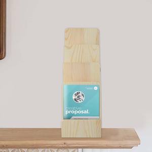 Présentoir de brochures en bois à 4 niveaux Porte-prospectus de 4 pouces Porte-documents Porte-cartes postales Présentoir - Product Image 6