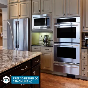 Profesyonel tek elden çoklu tasarım APP komple Modern gri renkler modüler mutfak mobilyası katı ahşap mutfak kabin setleri
