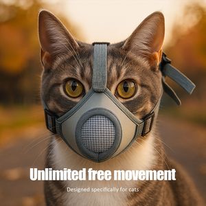 Bozal de Nailon para Gatos, Ajustable, Anti-Mordidas, Anti-Ingestión, Transpirable, para Perros de Hocico Corto, para Todas las Estaciones, para el Cuidado de Mascotas - Product Image 4