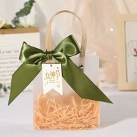 Sac fourre-tout transparent pour cadeaux, emballage en PP PVC, pochette transparente pour bonbons, fête d'anniversaire, baptême, mariage, boîtes à dragées pour invités