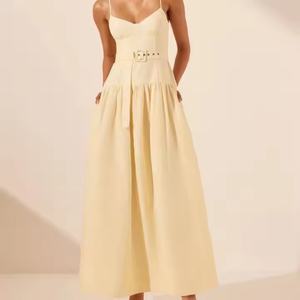 ชุดเดรสผ้าฝ้ายคุณภาพสูงแฟชั่นใหม่ สไตล์เรียบง่ายลำลอง เหมาะสำหรับใส่ไปเที่ยวชายหาด ชุดเดรสฤดูร้อนสำหรับผู้หญิง - Product Image 2