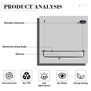Luminaire îlot <span class=keywords><strong>de</strong></span> cuisine moderne minimaliste salle à manger plafond suspendu linéaire LED lustre suspension - Product Image 4