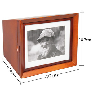 โกศไม้เผาศพสำหรับผู้ใหญ่ทำจากไม้ธรรมชาติปรับแต่งได้ตามต้องการพร้อมกรอบรูปและฝา - Product Image 6