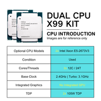 NOUVEAU Kit PC E-ATX X99-DD31, carte mère double X99 avec processeur Intel Xeon E5 2673 V3, combo 8X DDR3 ECC RAM, double processeur, carte mère X99