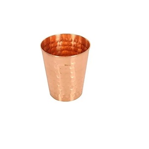 Vidrio de cobre resistente y sin óxido con forma redonda clásica y brillo para beber agua en hoteles y hogares de proveedor indio - Product Image 1