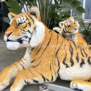 지공 블루 도마뱀 대형 동물원 동물 현실적인 실물 크기 수제 Animatronic 동물 호랑이 모델 - Product Image 3