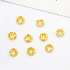 Gold Plated Spacer Beads 18K Copper Round DIY Jewelry Accessories For Necklaces Bracelets - Product Image 1