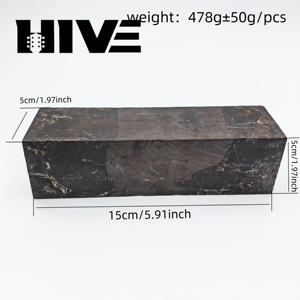 Bloc de bois HIVE en ébène <span class=keywords><strong>noir</strong></span> pour manche de couteau, 150*50*50MM, pour artisanat DIY avec surface cirée, bloc de sculpture sur bois pour guitare - Product Image 2