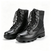 Bottes tactiques en cuir véritable avec semelle extérieure en caoutchouc et doublure en mesh