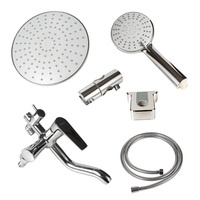 SOLVEX Mixer Shower Stainless Steel, semprotan pijat Jet braket irigasi lengan dapat disesuaikan pegangan ganda