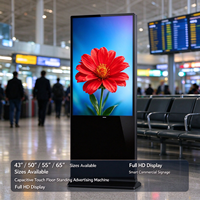 Layar Sentuh Kapasitif 65 inci, Digital Signage Berdiri Bebas, Layar LCD 65 Inci untuk Iklan, Poster ADS Layar Sentuh