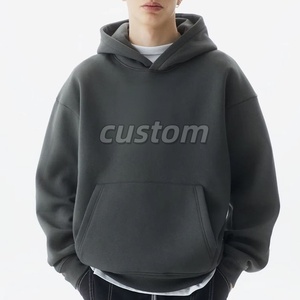 Pure Color Winter <b>Men's</b> Hoodie, High-quality Thick <b>Pullover</b> Hoodie with Street Style, Custom Printed Pattern Design - Product Image 3