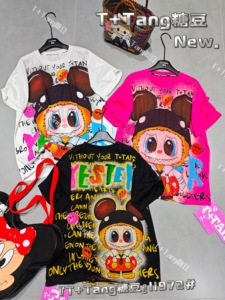 Nuevas Camisetas de Moda Oversize con Dibujos Animados para <span class=keywords><strong>Mujer</strong></span> Venta <span class=keywords><strong>al</strong></span> <span class=keywords><strong>por</strong></span> <span class=keywords><strong>Mayor</strong></span> de Camisetas Oversize para <span class=keywords><strong>Mujer</strong></span> con Pedrería y Dibujos Animados - Product Image 2