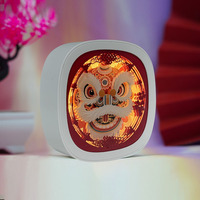 Cadre en plastique personnalisé Boîte à ombres dansantes de lion Cadre Lampe de nuit 3D Lampe de bureau à LED pour décoration intérieure Lumières