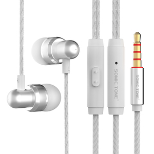 2019 Wired earphones stereo sound quality with mic look like metal - Product Image 1