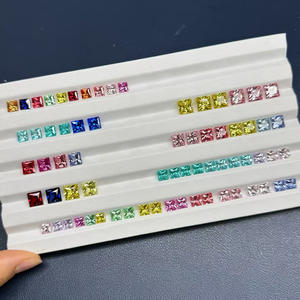 Zafiro Sintético Goldleaf Hot Square Princess Cut, Zafiro Cultivado en Laboratorio, Azul, Rojo, Amarillo, Rubí, Corindón Multicolor para Joyería - Product Image 1