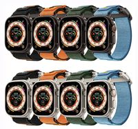 Bracelet de montre tactique robuste en nylon avec boucle magnétique, bracelet de sport d'extérieur pour Apple Watch Ultra 2 Series 10 9 8