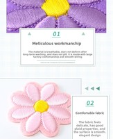 Patchs de fleurs brodées patchs en tissu thermoadhésif thermocollant pour vêtements et jeans Design en sergé élégant