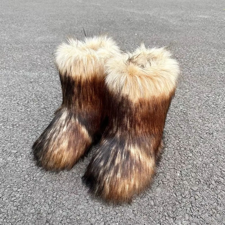 Faux Fur Mid-Calf Thermal Snow Boots