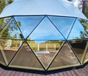 Canada Prefabricated Membrane Structure Cozy Living Tensile Window <b>Camping</b> Hotel End Game Dome Geodesic Dome Tent - Product Image 4