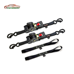 4 Kits de sangles à <span class=keywords><strong>cliquet</strong></span> rétractables automatiques de 1 pouce, 1760 lb, avec boîte de couleur et sac à cordon, certifiés CE/GS - Product Image 2