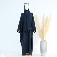 Ensemble Abaya Cardigan Kimono Hijab en Polyester Modeste pour Femmes, Spécial Été Aïd Ramadan, Idéal pour Mariage
