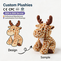 Jouets en peluche personnalisés OEM/ODM avec rembourrage en coton PP certifiés EN71/GRS/CPC, tailles 11-30 cm, pour les plus de 14 ans
