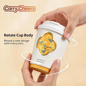 Vasos de Papel Giratorios con Logotipo Personalizado, Doble Pared, Ecológicos, Desechables, Artísticos, <span class=keywords><strong>para</strong></span> Café, con Tapas Resistentes, <span class=keywords><strong>para</strong></span> Cafeterías - Product Image 2
