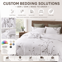 Ensemble de literie brodé sur mesure OEM ODM, housse de couette personnalisée, drap, taie d'oreiller, couleur du tissu, taille, étiquette personnalisée