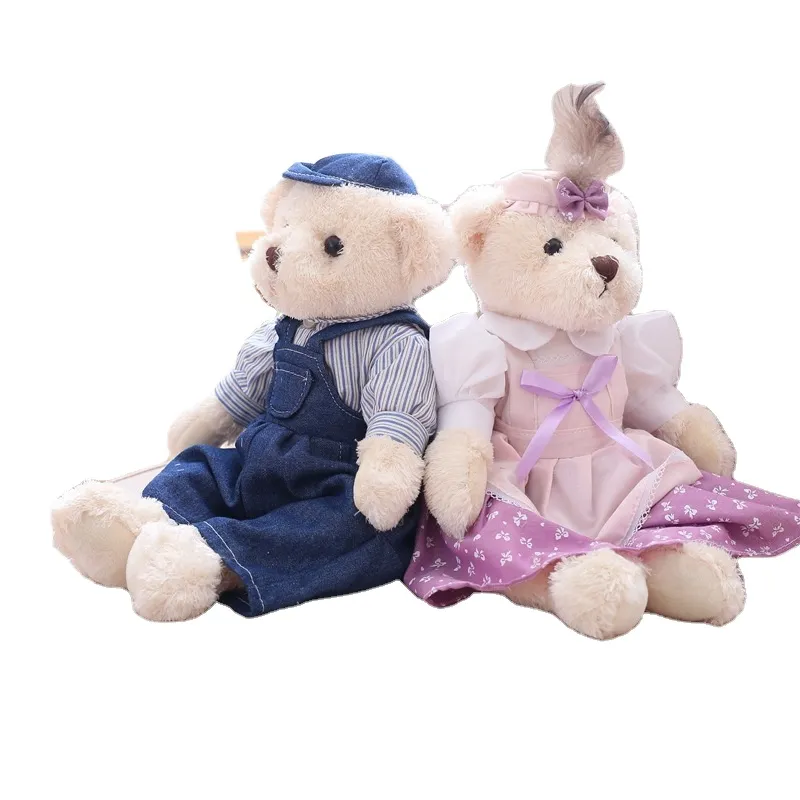 Grosir Kustom Penjualan Panas Hadiah Ulang Tahun Anak Perempuan Boneka Beruang Mainan Mewah Beruang Pastoral Pria dan Wanita Produsen untuk Anak-anak Bayi