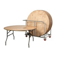 Table de salle à manger ronde moderne en bois pour 10 personnes, 153 cm (60 pouces), idéale pour événements, banquets, restaurants et mariages en extérieur - Vente en gros